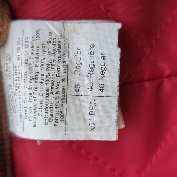 Carhartt Quilt Lined One Piece Work Wear Coverall 46 REGULAR Brown Red Tan - Picture 2 of 16